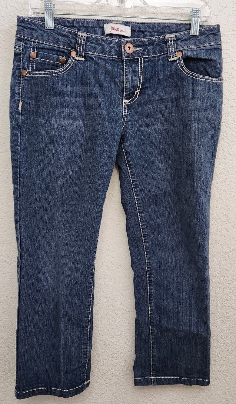 Jake Jeans Dark Blue Bella Flap Pockets Cropped Jeans 9 Juniors Lightweight Soft